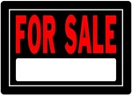 840131 For Sale Sign With Space Fill In, Black And Red Aluminum Metal, 10X14. Fixed Price $14.58.