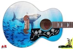 Jumbo Acoustic Guitar Skin 5 Star Custom Body Axe Wrap Cover Big White Shark 023. Fixed Price $69.95.