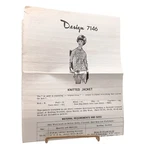 Vintage Design 7146 Knitted Jacket Pattern For Sizes 32-46 Diamond Trimmed Compl. Fixed Price $5.60.