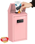 Uniclife Pink Metal Wall Mailbox Combination Lock Key Drop. Fixed Price $34.99.