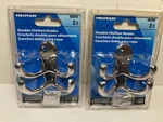 Hillman Hardware Essentials 852292 Double Clothes Hooks Nickel Finish Of. Fixed Price $14.99.