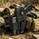 Tactical Iwb Owb Gun Holster Concealed Carry Pistol Pouch With Magazine Slot. Fixed Price $11.83.