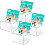 Maxgear Acrylic Donation Box With Lock 4 Pack Large Ballot Sign Holder Clear. Fixed Price $79.87.