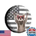 Fatttycy Funny Raccoon Spare Tire Cover Black White American Flag 15 Inch Wheel. Fixed Price $28.25.