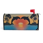 Wamika Heart Shaped Dolphins Mailbox Cover Palm Tree 25.5" 21", Love. Fixed Price $26.05.