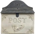 Vintage Farmhouse Wall Mounted Mailbox Rustic Metal Post With Hinged Lid. Fixed Price $37.95.