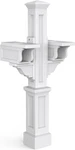 Rockport Double Mail Post With 2 Paper Holder Arms - White 56.5" High. Fixed Price $369.99.