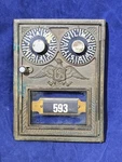 Vintage Corbin Us Post Office Mailbox Door #593, Brass Eagle, Double Dial Combo. Fixed Price $35.00.