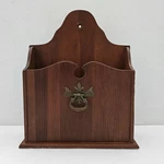 Wooden Colonial Wall Box Mail Holder Metal Handle Rustic Farmhouse Vintage. Fixed Price $19.99.