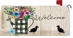 Welcome Flower Crow Watering Can Magnetic Mailbox Cover. Fixed Price $19.00.