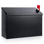 Wall Mount Mailbox For Outside With Flag, Galvanized Steel Large, Matte Black. Fixed Price $41.52.