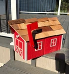 Barn Style Mailbox Bright Red/light Gray Trim) - Amish Crafted, Lancaster Cnty. Fixed Price $69.99.