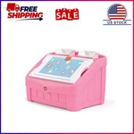 STEP2 2-IN-1 Pink Toy Storage Box & Art Lid Plastic Chest. Fixed Price $65.99.
