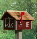 Amish Barn Mailbox Cedar Wood Painted 22.5" 14.5" 13". Fixed Price $281.95.