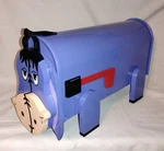 Eeyore Donkey Purple Iris Mailbox Handcrafted. Fixed Price $93.00.