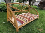 Antique 1940'S Big Adirondack Lodge Cabin Camp Rustic Log Daybed Porch Furniture. Fixed Price $2500.00.