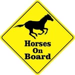 12X12 Horses On Board Bumper Magnetic Vehicle Animal Sign Decal Magnets. Fixed Price $19.99.