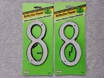 Hy-ko House Address Number 8 White Reflective Plastic 4 Inches Tall 2 Pack. Fixed Price $5.99.