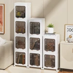 2 Pack Vertical Narrow Stackable Storage Flip Top Lid Rolling Home Organizer. Fixed Price $82.34.