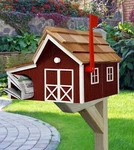 Barn Mailbox With Newspaper Holder Amish Handmade. Wooden Cedar. Fixed Price $214.99.