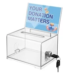 Polmart Clear Donation Box With Lock - Secure Ballot Removable Sign .... Fixed Price $20.14.