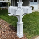 Maklaine Double Traditional Plastic Mail Post White Finish. Fixed Price $263.33.