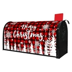 Merry Christmas Mailbox Cover - Magnetic Standard Size 18" 21" Buffalo Plaid. Fixed Price $18.97.