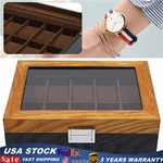 Watch Box 10-SLOT Case Solid Wood Organizer With Glass Lock. Fixed Price $46.70.