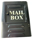 Rustic Metal Wall Mailbox Key Holder Entryway Organizer Hooks Black. Fixed Price $19.99.