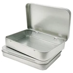 2 Pcs Metal Hinged Tin Box Container Mini Portable Small Storage Kit. Fixed Price $15.79.