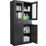 4 Doors 2 Drawers Tall Lockable Storage Cabinet Floor Mount For Office Garage. Fixed Price $213.42.