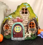 Ebros Led Light Up Enchanted Fairy Garden Stone Cottage House W/ Moving Door. Fixed Price $34.99.
