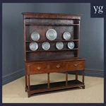 Antique Welsh Georgian Oak Joined Pot Dresser Base & Rack Sideboard C.1800. Fixed Price $5306.04.