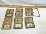 6 Early Usps Greek Key Mail Post Office Box Door Brass Glass Window Bank Federal. Fixed Price $149.99.