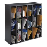 Safco Wood Mail Sorter With Adjustable Dividers Stackable 18 Compartments Black. Fixed Price $182.42.