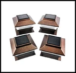 4-PACK Solar Copper Finish Fence Post Cap Lights With Big White 10MM Led. Fixed Price $54.95.