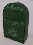 House Mail Box Metal Wall Mount Green Post Embossed Birds Large 14.5" Vintage. Fixed Price $59.88.