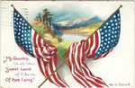 Vtg Clapsaddle Fourth Of July American Flags Landscape A/s Pc Emb Gilded C1910. Fixed Price $25.19.