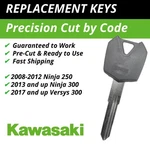 Kawasaki Motorcycle Replacement Key For Ninja 300 Versys 2251-2500. Fixed Price $11.99.