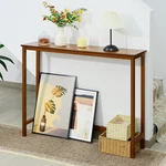 Bamboo Narrow Console - Slim Entryway & Hallway Accent Table, Walnut. Fixed Price $83.99.