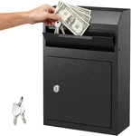 Heavy Duty Locking Deposit Drop Box Safe For Keys, Checks & Mail - Black. Fixed Price $94.99.