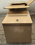 Fixturedisplays 10918-BEIGE Metal Donation Box 8.6"W 9.4"H 8"D. Fixed Price $31.20.