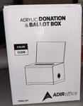 Adiroffice Small Acrylic Donation & Ballot Box With Lock Keys Clear New. Fixed Price $9.95.