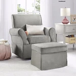 Glider Swivel Upholstered Chair Ottoman Infant Nursery Furniture Baby Beige Gray. Fixed Price $999.99.