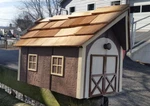 Amish Crafted 2 Tone Brown W/beige Door Barn Style Mailbox - Lancaster County Pa. Fixed Price $69.99.