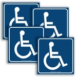 Isyfix Handicap Signs Stickers Decal Symbol - 4 Pack Medium, Front Adhesive. Fixed Price $14.99.