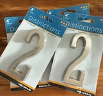 Hillman Distinctions 4 Silver Brushed Nickel Self-adhesive Number 2 X Packs. Fixed Price $19.85.