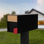 Black Modern Post Mount Mailboxes For Outside Powder Coated Steel Metal. Fixed Price $193.19.