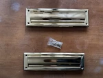 New Solid Brass Mail Slot For Door 3-1/2 X 13 Duel Flap Jones Stephens. Fixed Price $24.99.