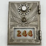 Antique Soaring Eagle Post Office Mail Box Door #244 Metal & Glass Window Number. Fixed Price $27.97.